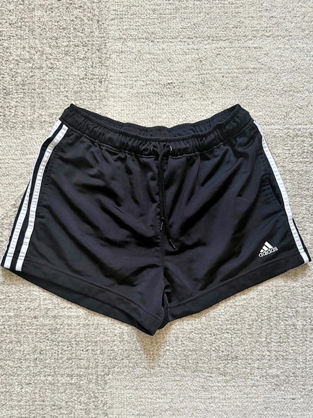 adidas 3-Stripes Athletic Shorts Black & White Original Look